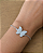 PULSEIRA CORRENTE ESFERA PINGENTE BORBOLETA CRAVEJADA AÇO PRATA 316L⭐️ - Imagem 1