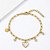 Pulseira Corrente Pingente Coração Madre Pérola Cristal Aço Dourado 316L⭐️ - Imagem 2