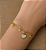 PULSEIRA CORRENTE PINGENTE CORAÇÃO MADREPÉROLA CRISTA AÇO DOURADO 316L⭐️ - Imagem 1