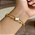Pulseira Dupla Esfera Pingente Trevo Aço Dourado 316L⭐️ - Imagem 6