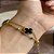 Pulseira Dupla Esfera Pingente Trevo Aço Dourado 316L⭐️ - Imagem 2
