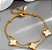 PULSEIRA DUPLA CORRENTE ESFERA PINGENTE TREVO AÇO DOURADO 316L⭐️ - Imagem 3
