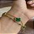 Pulseira Dupla Esfera Pingente Trevo Aço Dourado 316L⭐️ - Imagem 4