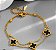 PULSEIRA DUPLA CORRENTE ESFERA PINGENTE TREVO AÇO DOURADO 316L⭐️ - Imagem 1