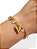 PULSEIRA CORRENTE PINGENTE CORAÇÃO CRISTAL BOLINHAS AÇO DOURADO 316L⭐️ - Imagem 1