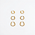 Trio Argola oval click Aço Dourado 316L⭐️ - Imagem 2