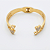 Bracelete Coração Cravejado Vazado Pedra Cristal Aço Dourado 316L⭐️ - Imagem 2