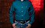 CAMISA MASC SLIM M/L	VERDE PETROLEO	AUSTIN - Imagem 1