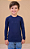 Camiseta termica masc infantil M/L Azul marinho - Imagem 1