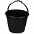 Balde Com Alça Plástica Anatomica 12 litros Preto - Imagem 1
