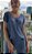 Blusa gola redonda tricot leve azul jeans - Imagem 1