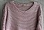 Blusa Tricot canelado de algodão barra com franja e manga longa - Imagem 3
