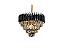 Pendente em Metal Preto e Cristais Transparentes 50×29cm 9xE14 - Imagem 1