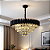 PENDENTE 75×43CM E14×15 METAL PRETO+CRISTAL TRANSPARENTE CABO:1M - Imagem 2