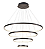 Pedente LED Moderno 4 Aros Preto em Aluminio 127W Bivolt 3000K/4000K/6000K (QD05312) - Imagem 1