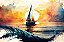 Quadro Decorativo Barcos e Canoas 3304 - Imagem 1