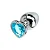 Plug Anal Grande Metal Aço Inox Joia Forma Coração Cor Azul - Imagem 1