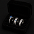 Aliança Fosca com pedra azul 4mm com solitário cravejado em Prata 950 - Imagem 1