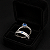 Aliança Fosca com pedra azul 4mm com solitário cravejado em Prata 950 - Imagem 2