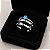 Aliança Evan Azul Claro 3mm com solitário em Prata 950 - Imagem 1