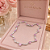 Colar Luxo Encanto Cristal e Rosa Banhado no Ródio Branco - Imagem 1