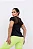 Blusa Fitness Feminina Dry Fit Preta com Recorte em Tule - Imagem 1