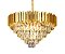 Lustre Pendente de Cristal 15 Lâmpadas E14 Metal Dourado e Cristal Transparente - Imagem 1