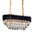 Pendente de Teto Retangular de Cristal 75x35cm para 8 Lâmpadas E14 em Metal Preto e Cristal Transparente com Cabo de 1m - Imagem 1