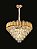 Pendente de Teto E14 15 Lâmpadas Metal Dourado e Cristal Transparente - Imagem 1