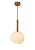 Pendente 23×18cm E27 1 Lâmpada Metal Bronze e Vidro Branco com Cabo de 1,5m - Imagem 1