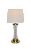 Abajur de Mesa de Metal Bronze com Cristal Transparente e Cúpula de Linho Branco 32x62cm E27×1 - Imagem 1