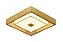 Plafon LED de Sobrepor Quadrado 34×34×9CM 16W 3000K 1600LM Bivolt em Metal e Vidro Dourado - Imagem 1