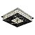 Plafon de Sobrepor LED Quadrado 35cm 32W 3000K Bivolt Inox Cromado com Cristal Transparente - Imagem 1