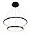 Pendente LED Redondo Duplo 45W 3000K 5000lm Bivolt Alumínio Preto e Silicone com Cabo de 2m - Imagem 1
