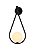 Arandela de Parede 17×40cm G9×1 em Metal Preto e Vidro Branco 12cm - Imagem 1