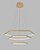 PENDENTE HEXAGONAL LED 40×60×80CM 70W 3000K 3500LM BIVOLT ALUMINIO DOURADO+SILICONE  CABO:2M - Imagem 1