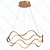 LUSTRE PENDENTE LED ONDAS DOURADO MODERNO 60CM 88W 3000K 6600LM BIVOLT ALUMINIO DOURADO E SILICONE  CABO:1,5M - Imagem 1