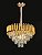 Pendente de Teto E14 8 Lâmpadas Metal Dourado com Cristal Transparente - Imagem 1
