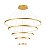 Pendente de Teto LED 188W 3000K 18800lm Bivolt Alumínio Dourado e Silicone com Anéis de 20cm a 100cm - Imagem 1