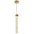 Pendente de Teto LED 5W 3000K Bivolt Metal Dourado e Cristal com Cabo de 2m - Imagem 1