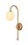 Arandela Metal Dourado com Vidro Branco de 12cm - Imagem 1