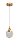 Pendente LED 13CM 5W 3000K Bivolt Metal Dourado e Cristal com Cabo de 1,5M - Imagem 1