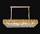 Pendente 118x35x29CM E14×16 Metal Dourado e Cristal Transparente com Fio de 2M e Corrente de 1M - Imagem 1