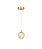 Pendente LED 10CM 5W 3000K 300LM Metal Dourado e Cristal com Cabo de 1,5M - Imagem 1