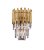 Arandela de Parede 27×41cm Inox Dourado com Cristal Transparente para 2 Lâmpadas E14 - Imagem 1