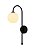 Arandela Metal Preto 15×40cm com Vidro Branco de 12cm - Imagem 1