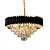 Pendente de Cristal Transparente com 9 Lâmpadas E14 e Estrutura Metálica Preta - 55×36CM - Imagem 1