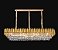 Pendente Losango 140×35×29CM E14×24 Metal Dourado com Cristal Transparente - Imagem 1