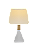 Abajur de Mesa Branco com Cúpula de Linho Branco e Base de Metal Branco - Imagem 1