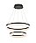 Pendente LED Luz Direta 63W 3000K Bivolt Alumínio Preto e Acrílico com Cabo de 2,5M - Imagem 1